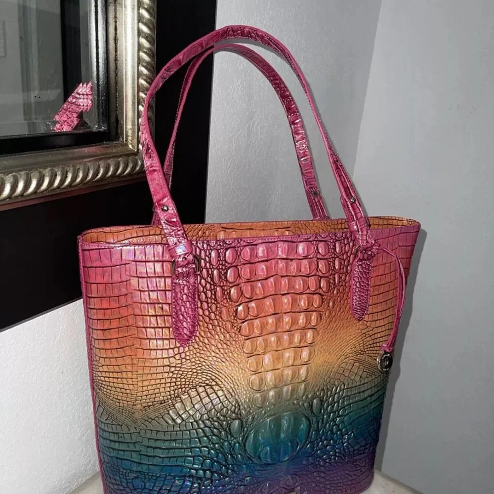 Brahmin Ombre Melbourne Collection Ezra Horizon Extra Large Tote Bag - Picture 5 of 12